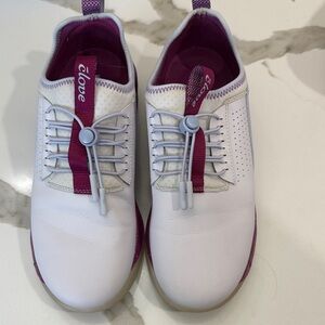 Love White and Purple Athletic Shoes